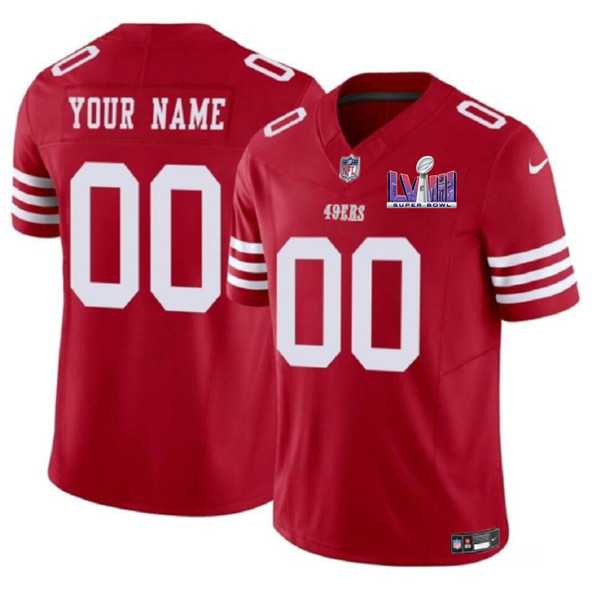 Men & Women & Youth San Francisco 49ers Active Player Custom Red 2024 F.U.S.E. Super Bowl LVIII Patch Vapor Untouchable Limited Jersey->customized nfl jersey->Custom Jersey